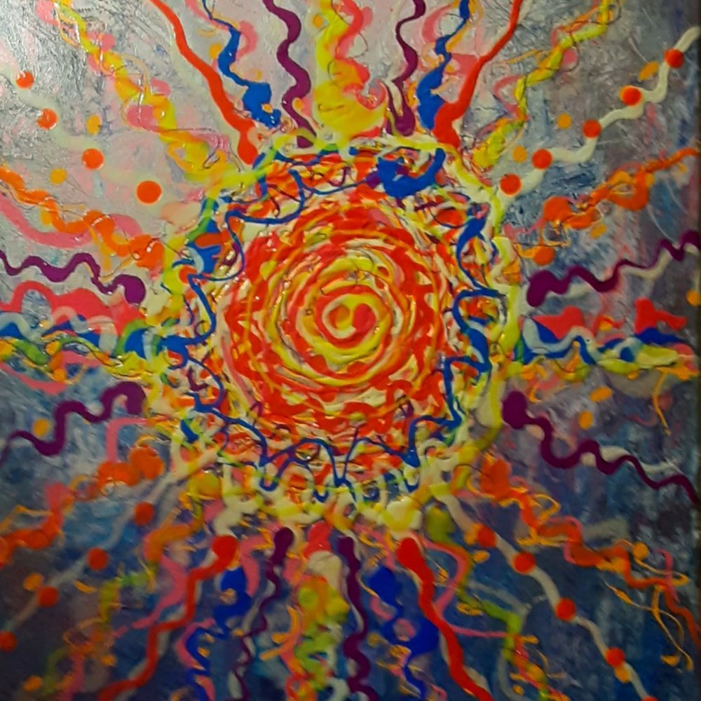 Acrylic paint pours